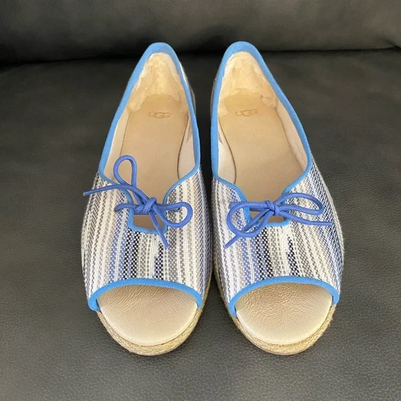 UGG Marleigh Blue Open Toe Flats Size 9 - Picture 2 of 9